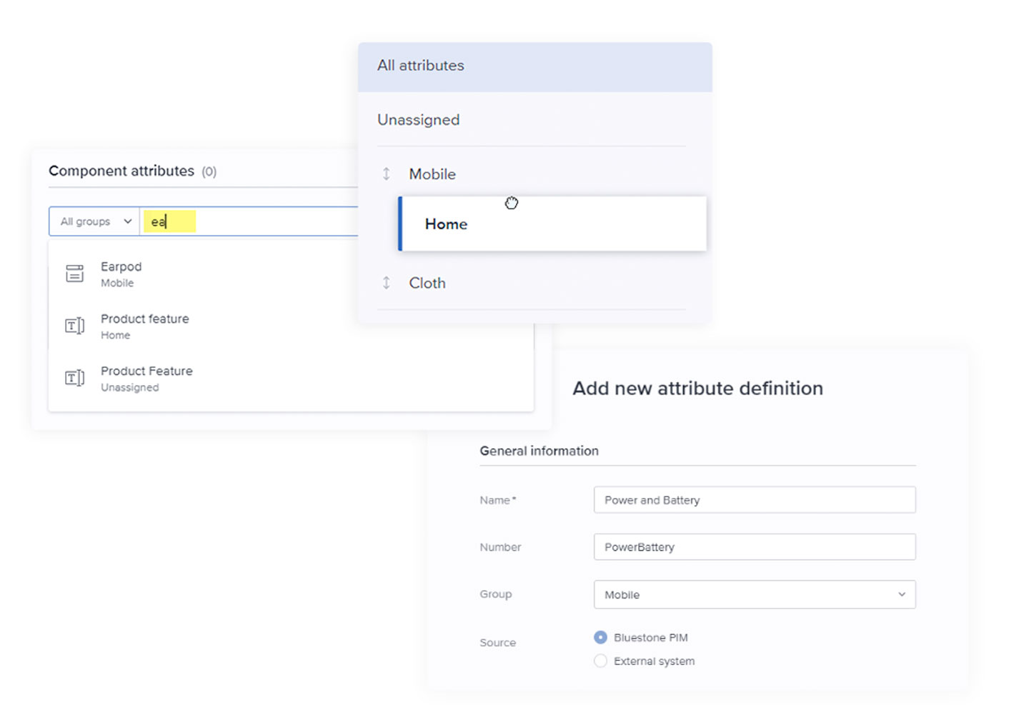 Data modeling in Bluestone PIM - UI screens