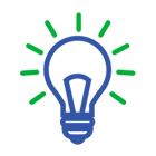 A eureka symbol with a light bulb icon A eureka symbol with a light bulb icon