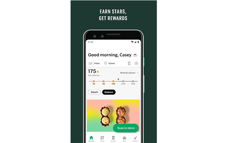 Starbucks mobile app with excellent user experience